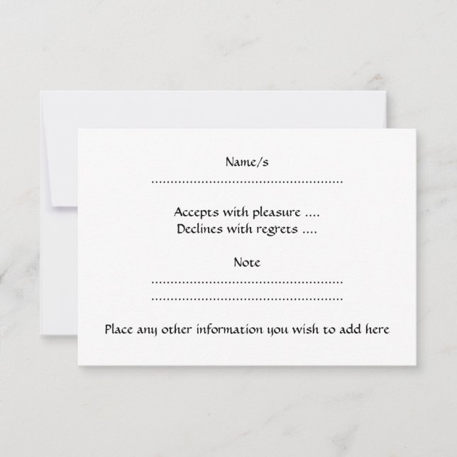 Black Round Lace Style Pattern. RSVP Card (Front)
