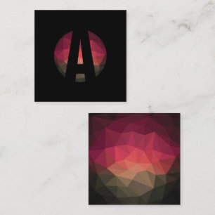 Black round monogram logo design  square business card