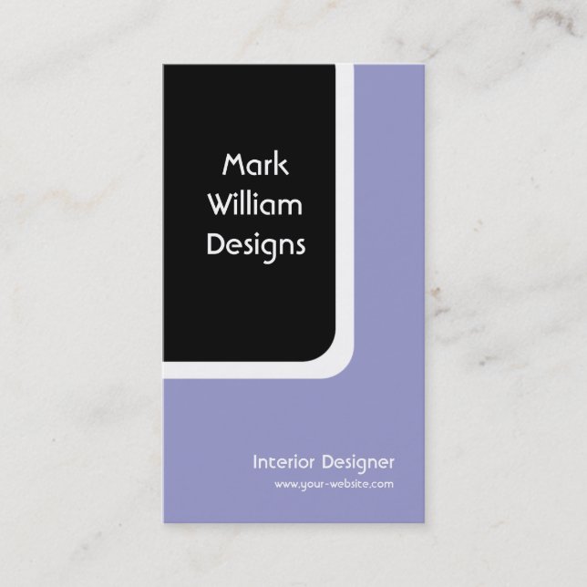 Black Rounded Rectangle Business Card (Front)