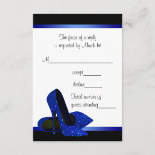 Black Royal Blue High Heels Womans Birthday RSVP