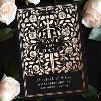 Black Royal Mediaeval Sword Wedding Save the Date