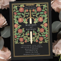 Black Royal Sword Floral Mediaeval Fantasy Wedding