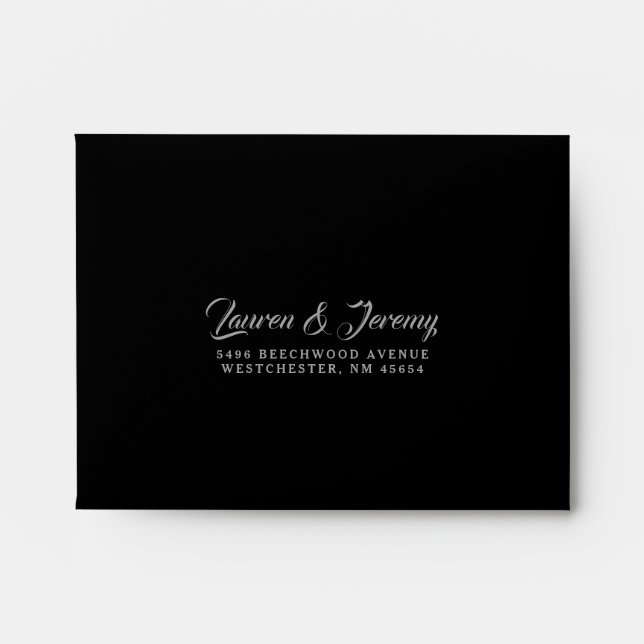 Black RSVP Wedding Envelope (Front)
