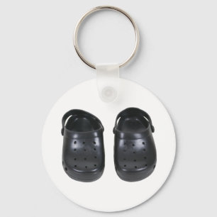 Black rubber clogs key ring