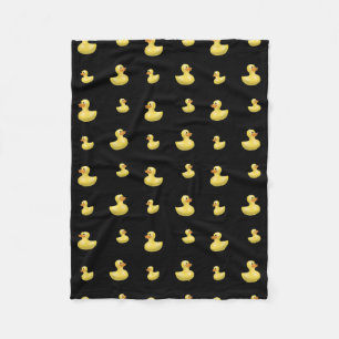 Black rubber duck pattern fleece blanket
