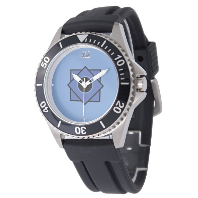 Black Rubber Strap Watch (Angled)