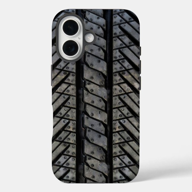 Black Rubber Tire Thread Texture Design Case-Mate iPhone Case (Back)