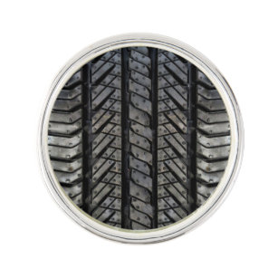 Black Rubber Tire Thread Texture Design Lapel Pin