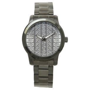 Black Rubber Tire Thread Texture Design Watch