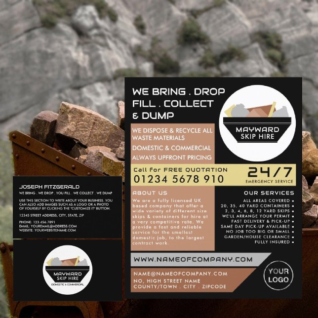 Black Rubbish Skip, Skip/Dumpster Company Business Card (Creator Uploaded)