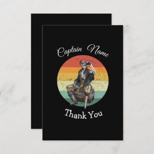 Black Rum Skeleton Party Pirate   Thank You Card