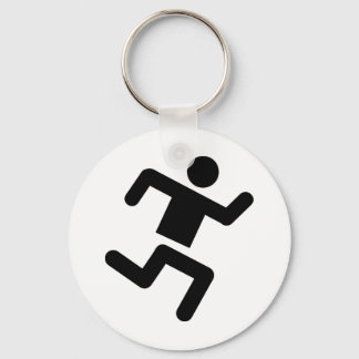 black runner athletics sprinter run key ring