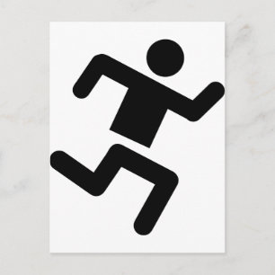 black runner athletics sprinter run postcard