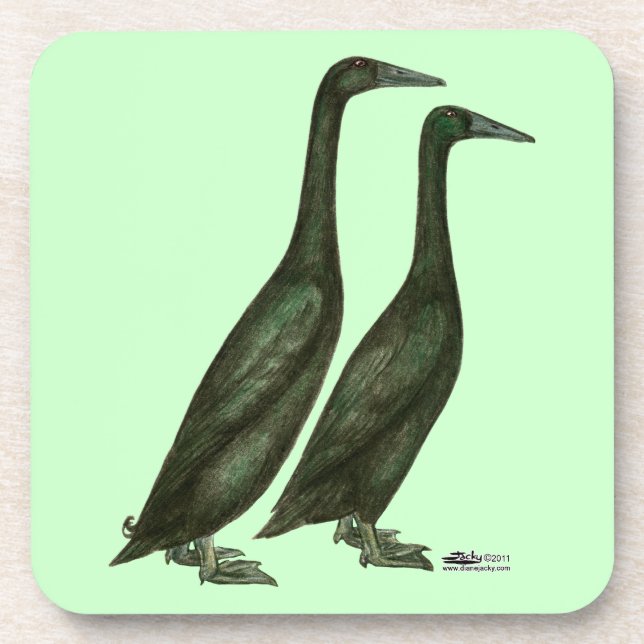 Black Runner Ducks Coaster (Front)