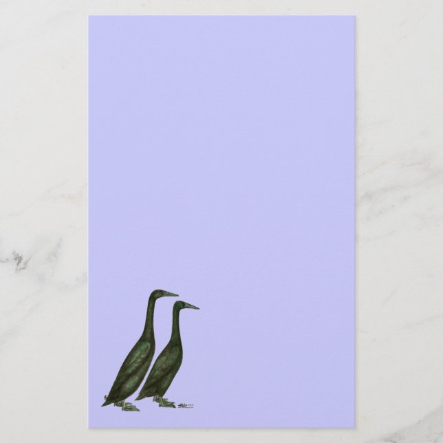 Black Runner Ducks Stationery (Front)