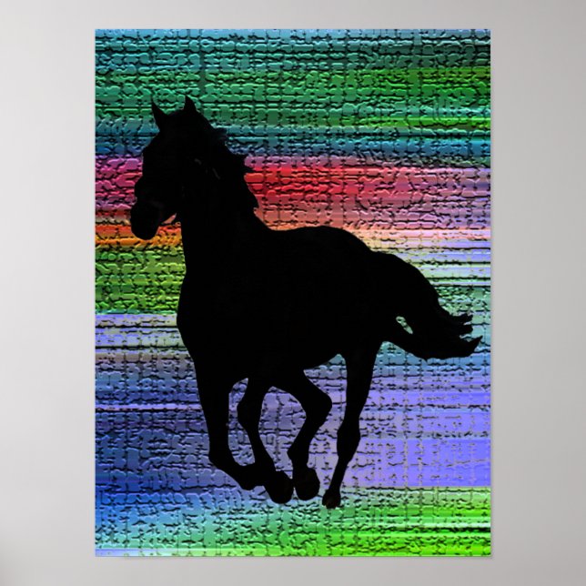 Black Running Horse Poster (Front)