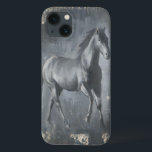 Black Running Stallion iPhone 13 Case<br><div class="desc">This painting by Ethan Harper is captivating. He captured the beauty of the stallion associated with two simple colours: black and beige. This contemporary fine art print of a black running stallion will add character to any living room,  dining room or bedroom.</div>