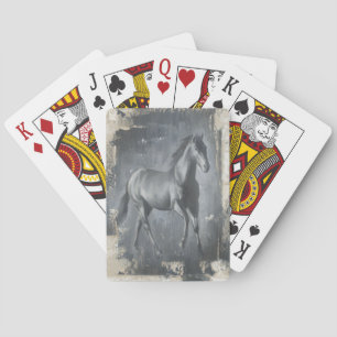 Black Running Stallion Playing Cards