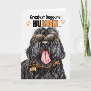 Black Russian Dog Greatest HuMOM Mother's Day Holiday Card