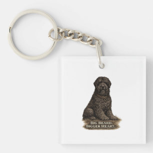 Black Russian Terrier – Big Beard Bigger Heart Key Ring