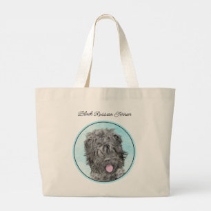 Black Russian Terrier BRT RBT Painting Pet Dog Art Large Tote Bag