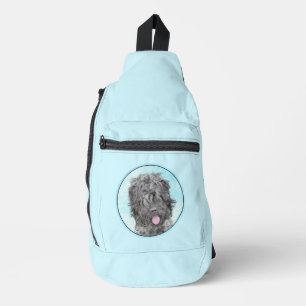 Black Russian Terrier BRT RBT Painting Pet Dog Art Sling Bag