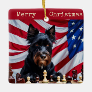 Black Russian Terrier Ceramic Ornament