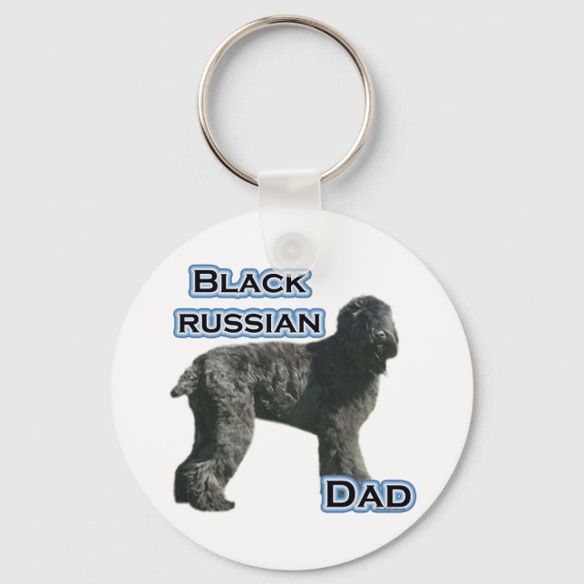 Black Russian Terrier Dad 4 - Keychain (Front)