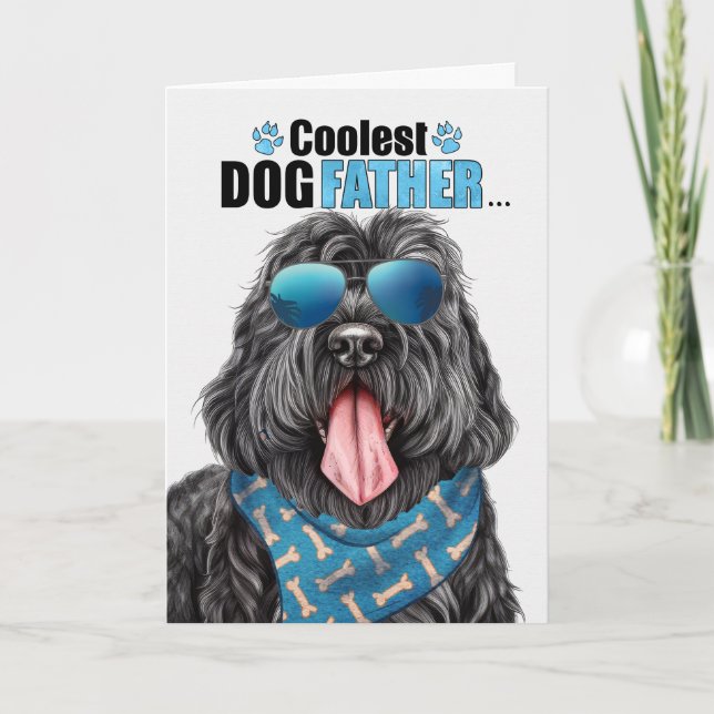 Black Russian Terrier Dog Coolest Dad Father's Day Holiday Card (Front)