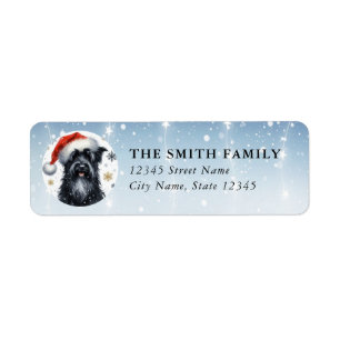 Black Russian Terrier Dog Return Address Labels