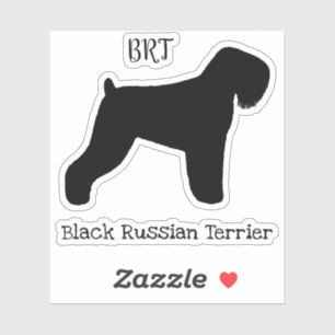 Black Russian Terrier Dog Silhouette Vinyl Sticker