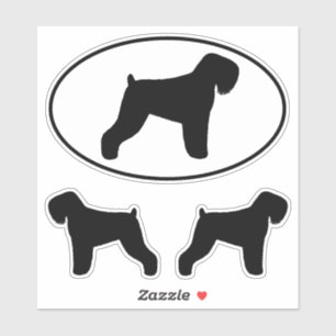 Black Russian Terrier Dog Silhouettes Sticker Set