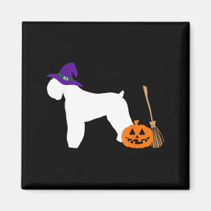 Black Russian Terrier Halloween Dog Wearing Witch Magnet