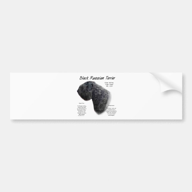 Black Russian Terrier History Design Bumper Sticker (Front)