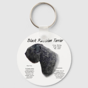 Black Russian Terrier History Design Key Ring