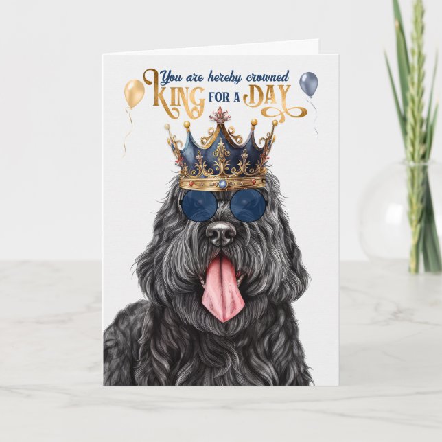Black Russian Terrier King for a Day Birthday Card (Front)