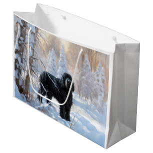 Black Russian Terrier Let It Snow Christmas  Large Gift Bag