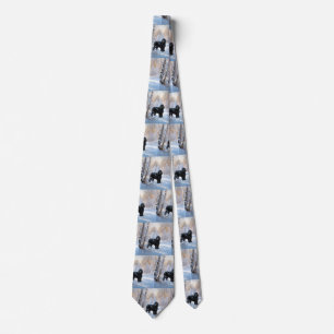 Black Russian Terrier Let It Snow Christmas Tie