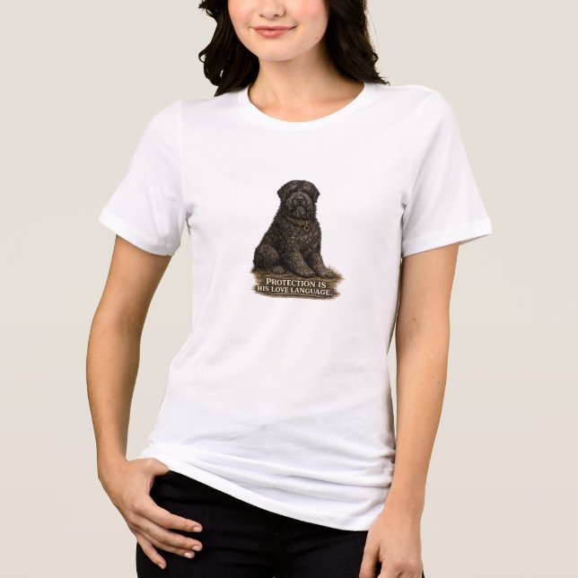 Black Russian Terrier – Love Language Tri-Blend Shirt (Front)