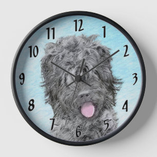 Black Russian Terrier Painting - Cute Original Dog Clock