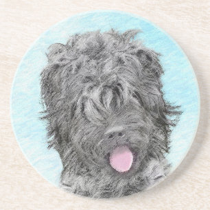 Black Russian Terrier Painting - Cute Original Dog Coaster