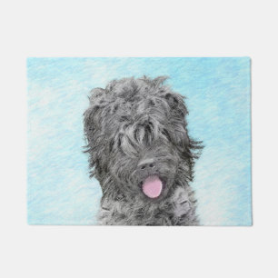 Black Russian Terrier Painting - Cute Original Dog Doormat