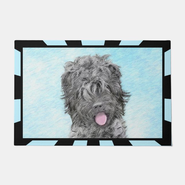 Black Russian Terrier Painting - Cute Original Dog Doormat (Front)