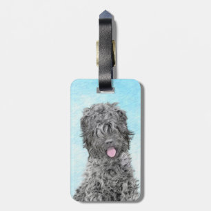 Black Russian Terrier Painting - Cute Original Dog Luggage Tag