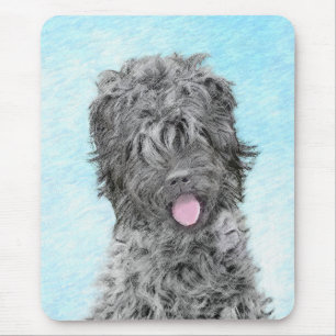 Black Russian Terrier Painting - Cute Original Dog Mouse Mat
