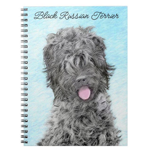 Black Russian Terrier Painting - Cute Original Dog Notebook (Front)