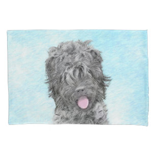 Black Russian Terrier Painting - Cute Original Dog Pillowcase