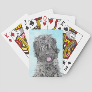 Black Russian Terrier Painting - Cute Original Dog Playing Cards
