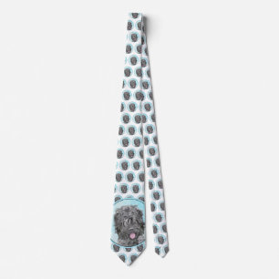Black Russian Terrier Painting - Cute Original Dog Tie