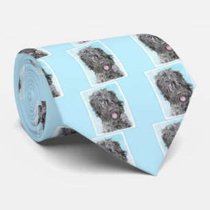 Black Russian Terrier Painting - Cute Original Dog Tie